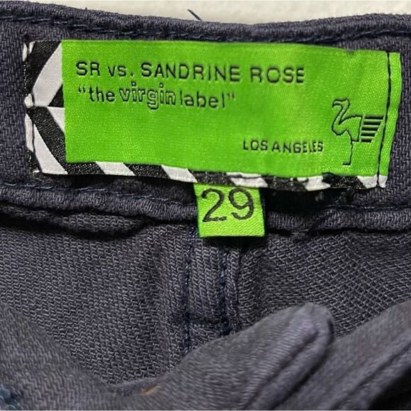 SR vs SANDRINE ROSE Blue Cotton Flax Chino Pants 29 - Picture 3 of 7